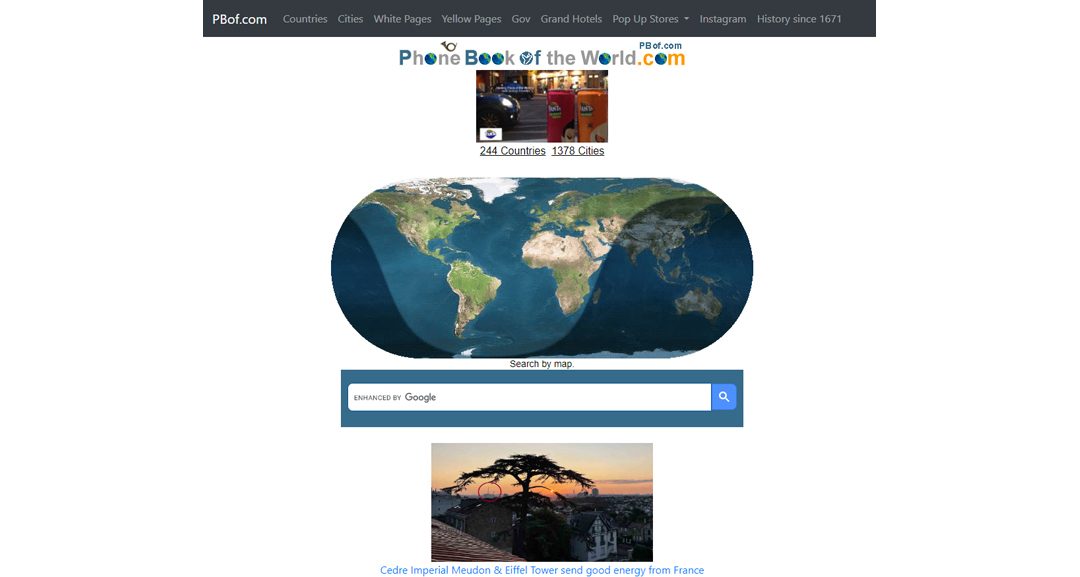 Le Cèdre en une du Phone Book of the World
